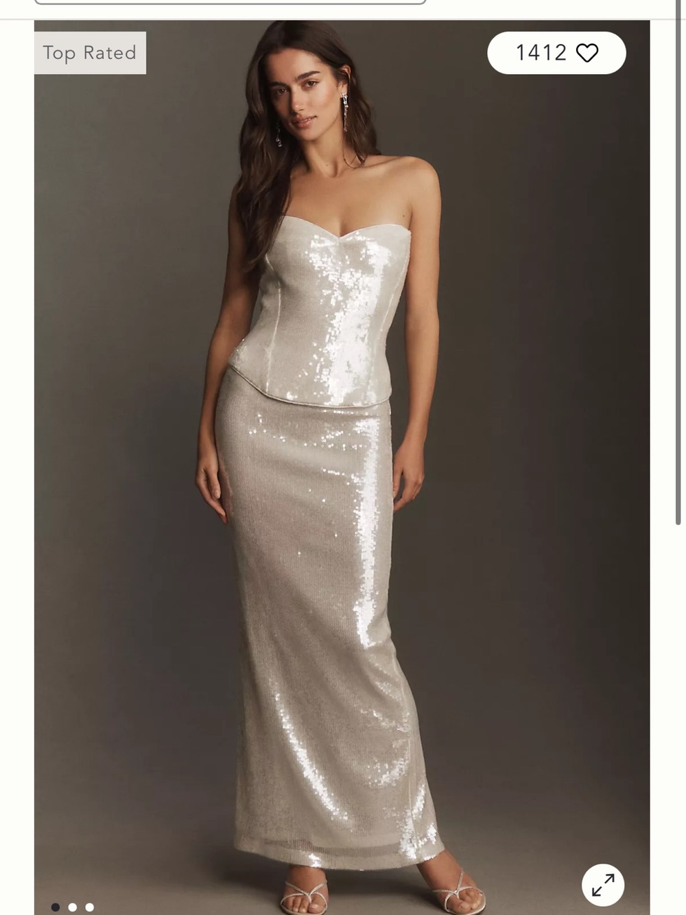 Strapless Sequin Set in Champagne